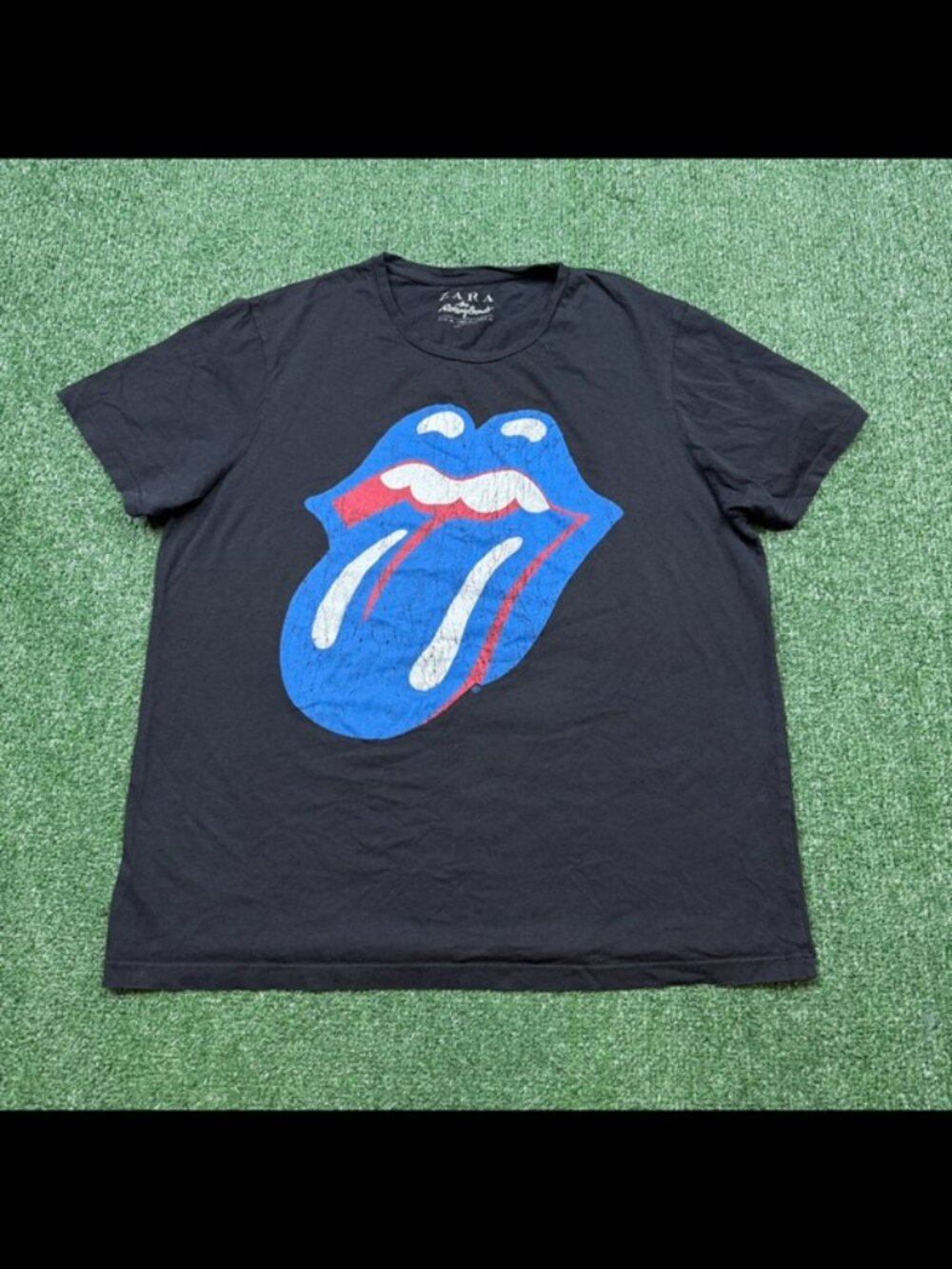 The Rolling Stones x Zara T Shirt Mens Size XL Black Short Sleeve